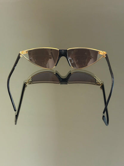 GIANFRANCO FERRÉ - Occhiali da sole  nero e oro geometrici