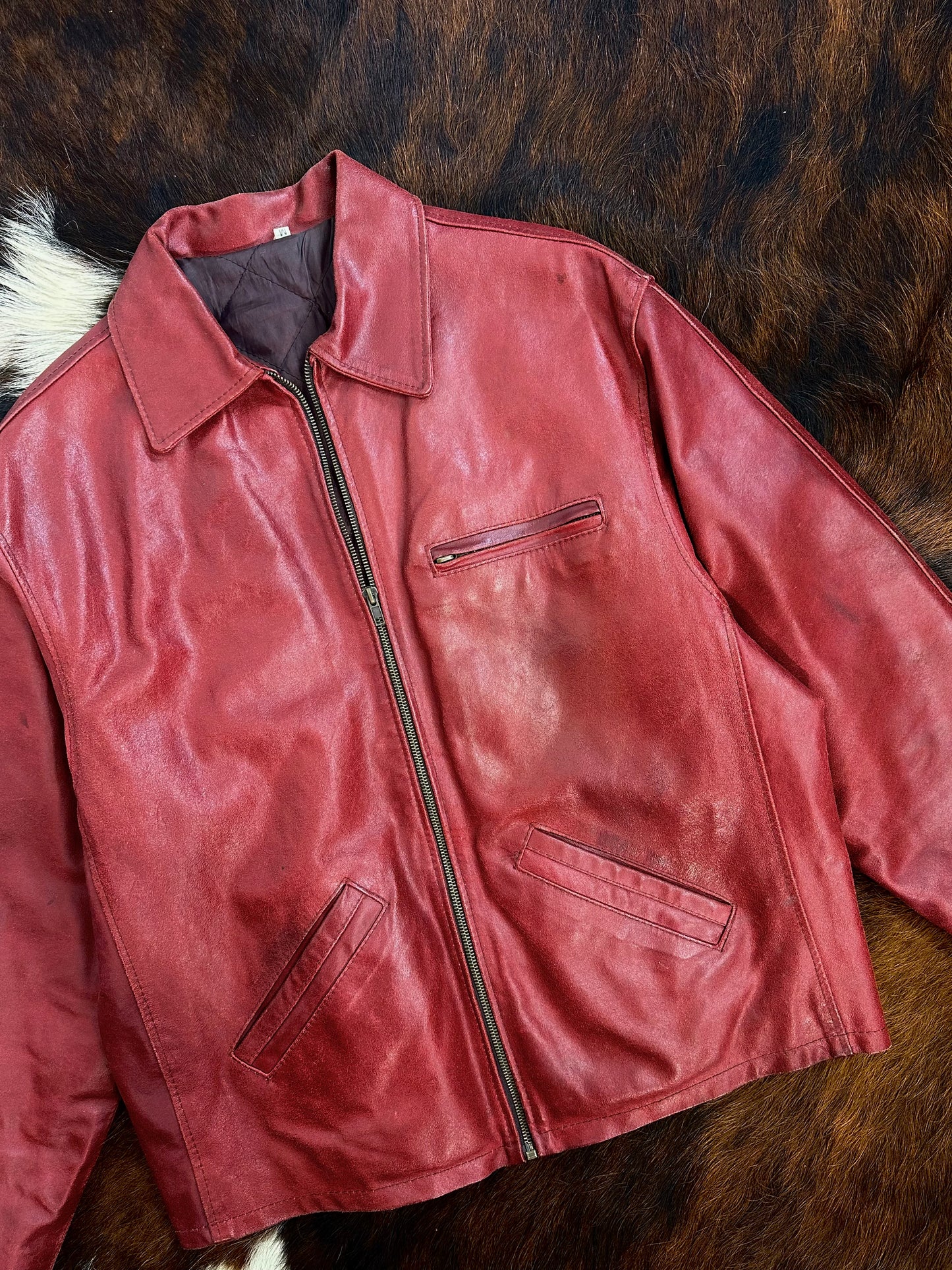 Giacca in pelle borgogna