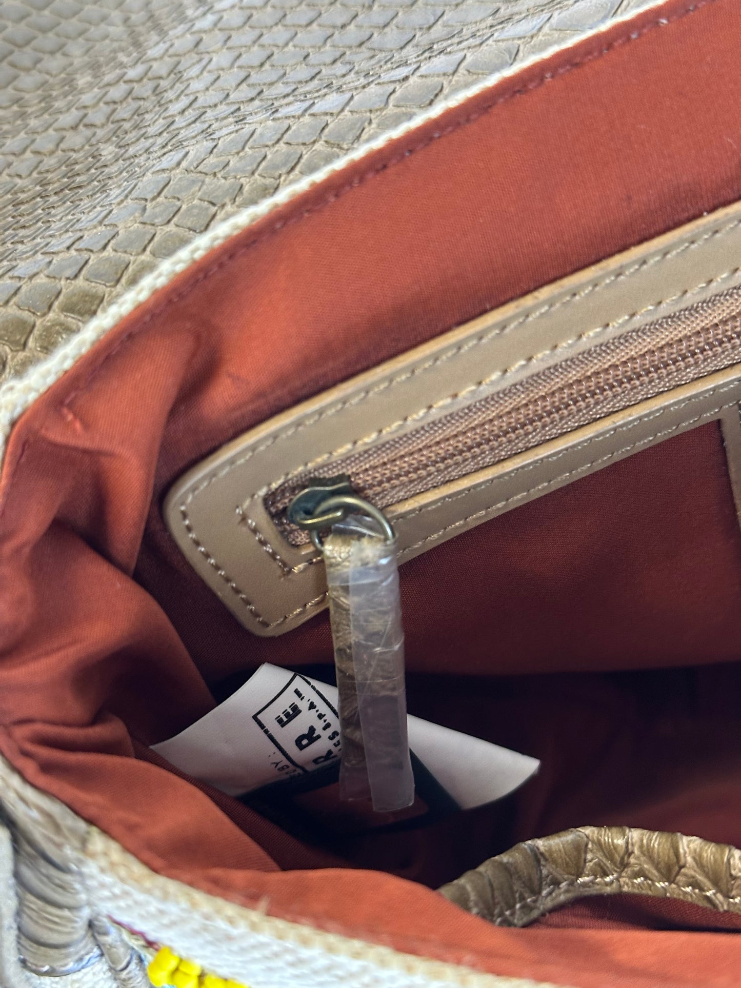 JUST CAVALLI - Borsa hobo-chic Y2K in tessuto ricamato e pelle effetto pitone
