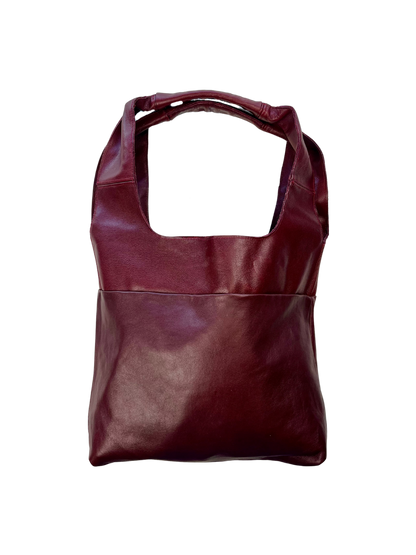 Borsa a spalla vera pelle Borgogna 🍒