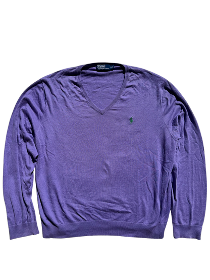 POLO RALPH LAUREN - Pullover lilla maglia rasata