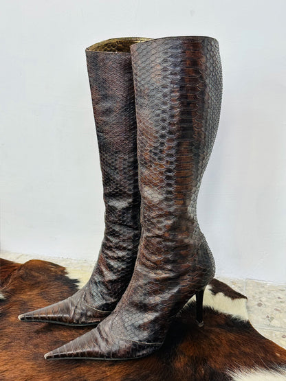 Stivali Vintage in Vero Pitone | Taglia 40