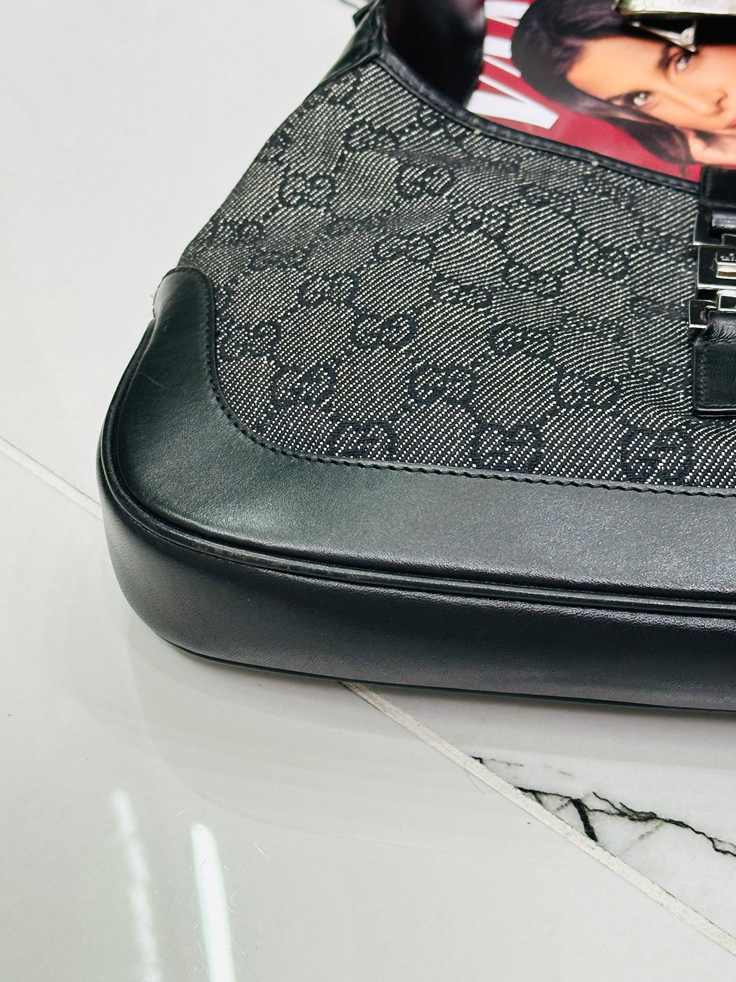 GUCCI - Jackie Mini Monogram GG Canvas Nero e Pelle Liscia