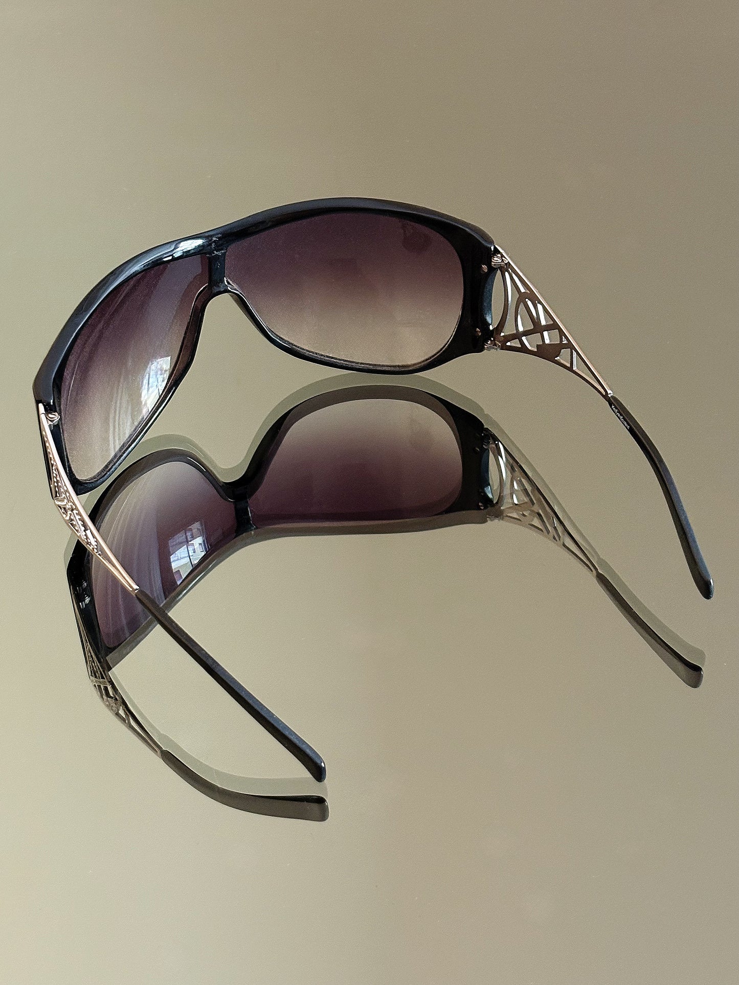 YVES SAINT LAURENT - Occhiali da sole – YSL logo crystal, shield Y2K Made in Italy
