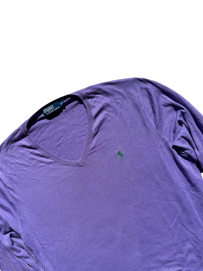 POLO RALPH LAUREN - Pullover lilla maglia rasata