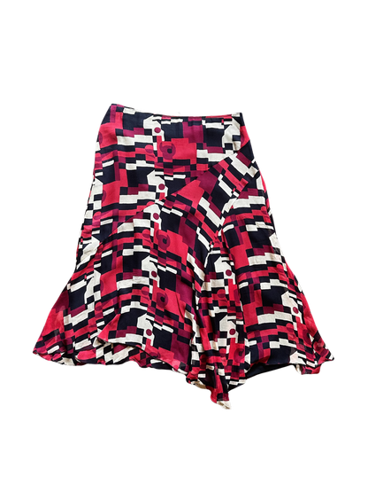 Gonna vintage Pura Seta con fantasia geometrica – Made in Italy