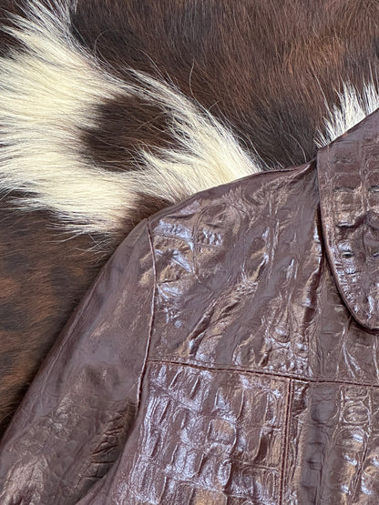 Giacca di pelle cocco 🐊 Rosso Borgogna scuro