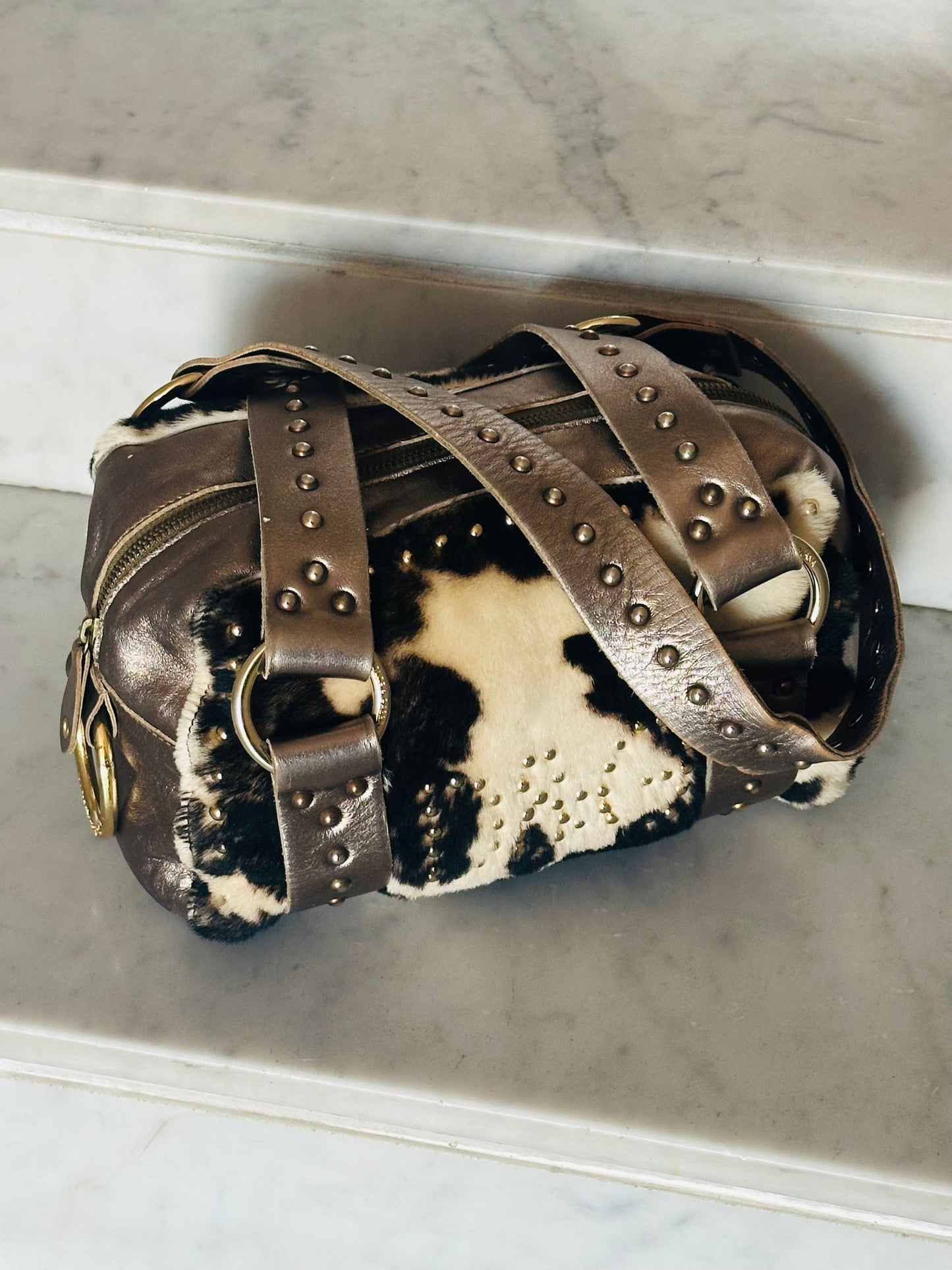 DOLCE & GABBANA – Mini Barrel Cowhide Studded Edition