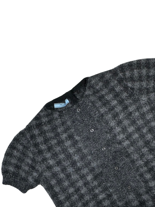 PRADA -  Maglioncino pied de poule con volant