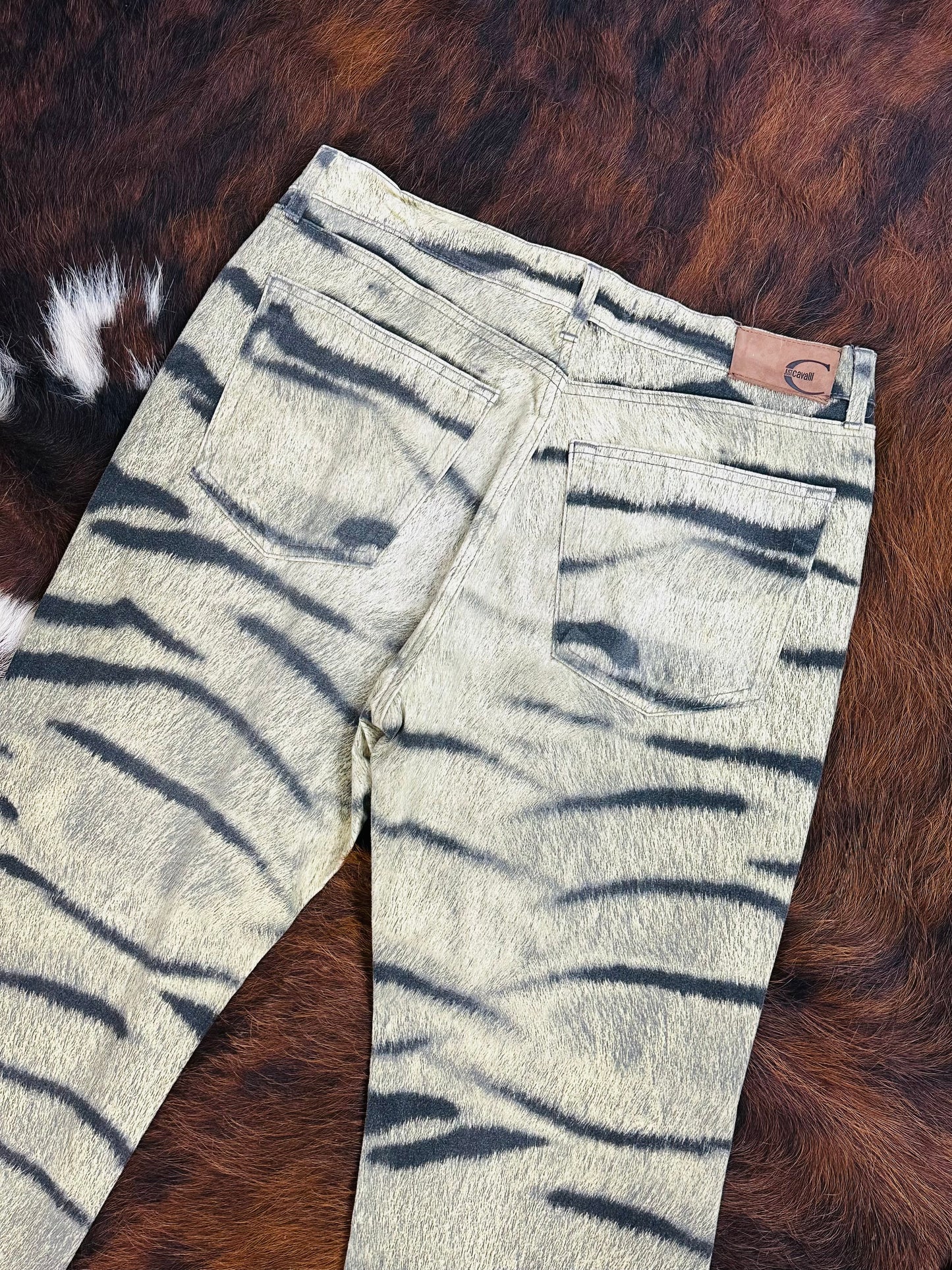JUST CAVALLI - Pantaloni a zampa Animalier Tiger