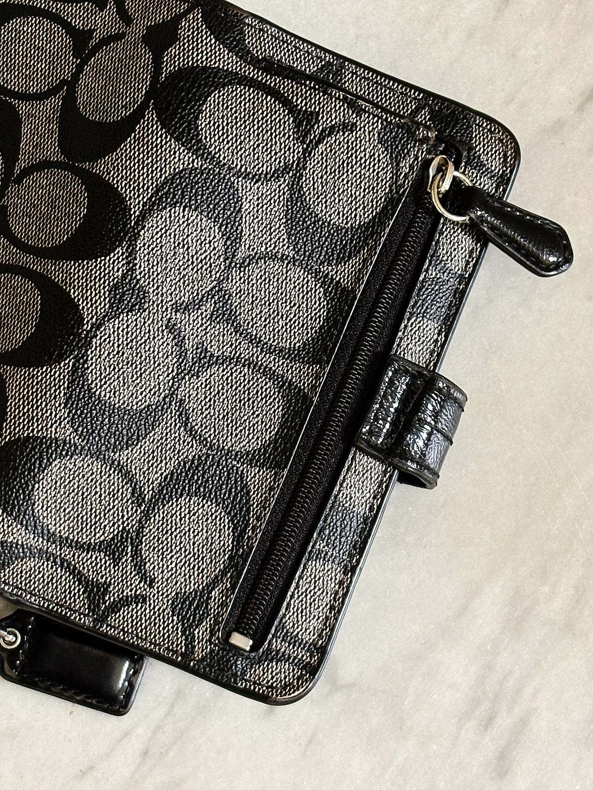 COACH - Signature Wallet Wristlet – Portafoglio Pochette da Polso Nero