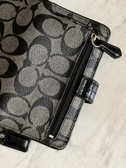 COACH - Signature Wallet Wristlet – Portafoglio Pochette da Polso Nero