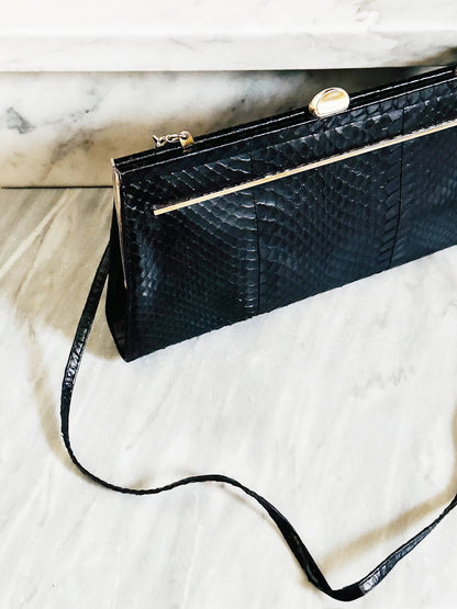 CLUTCH - 80s structured exotic leather bag