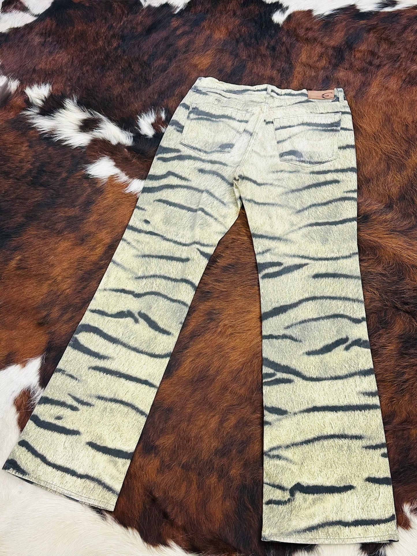 JUST CAVALLI - Pantaloni a zampa Animalier Tiger