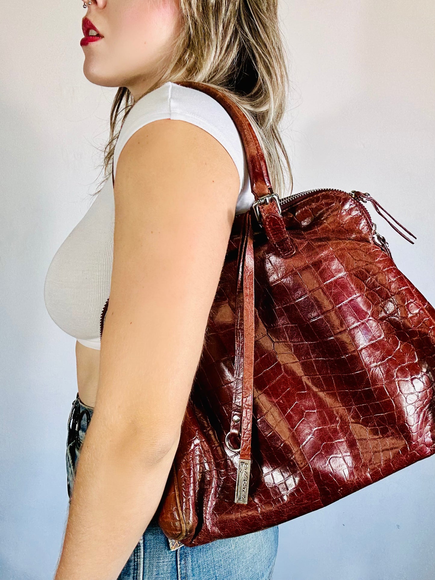 Borsa a spalla vera pelle red cherry 🍒