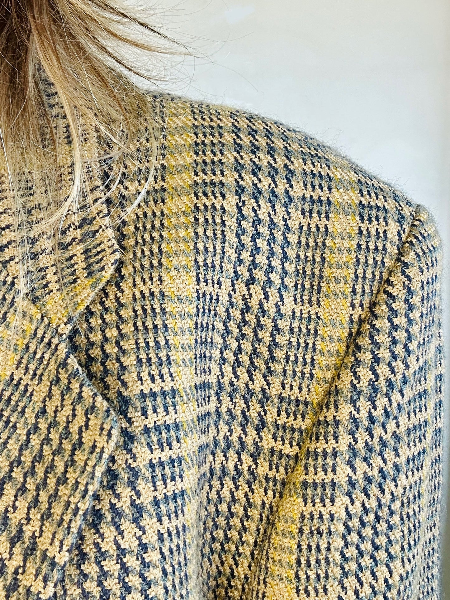 Blazer in pura lana vergine tartan