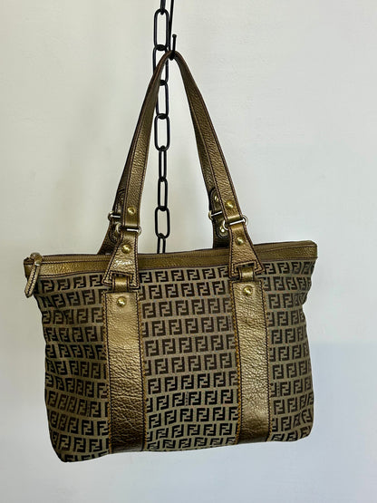 FENDI - Shopper Zucca Canvas & Leather