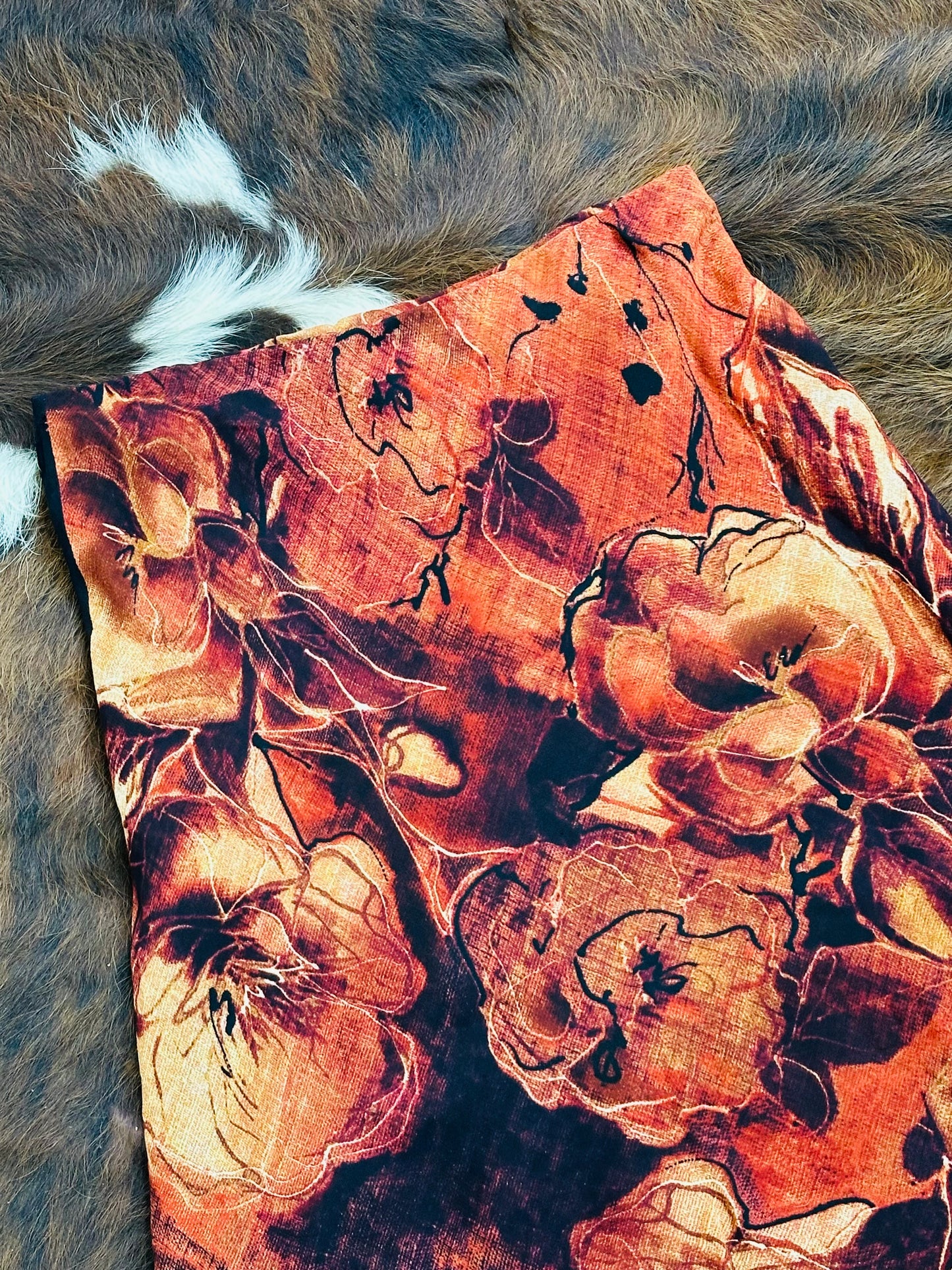 Gonna asimmetrica vintage con stampa floreale