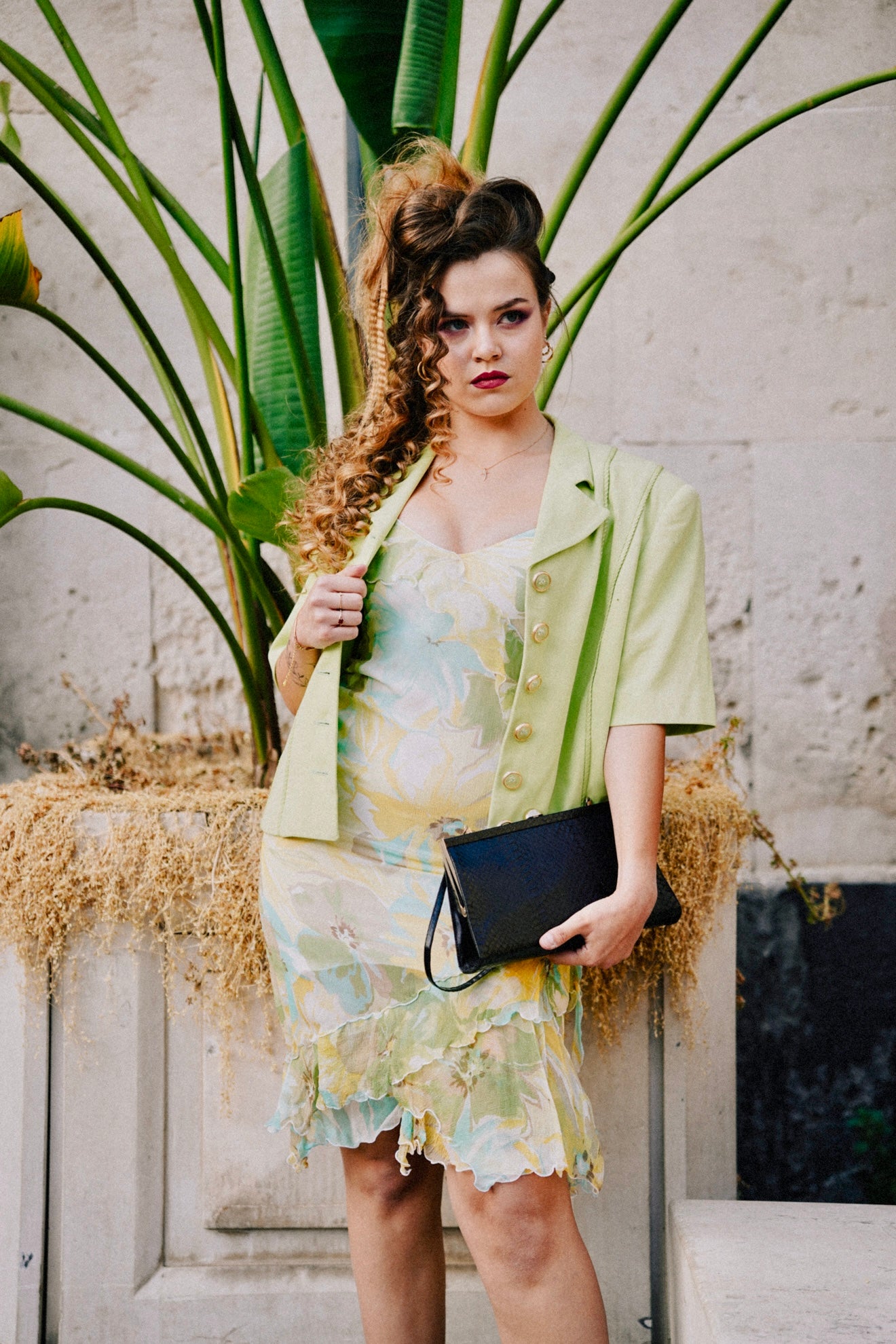 CLUTCH - 80s structured exotic leather bag