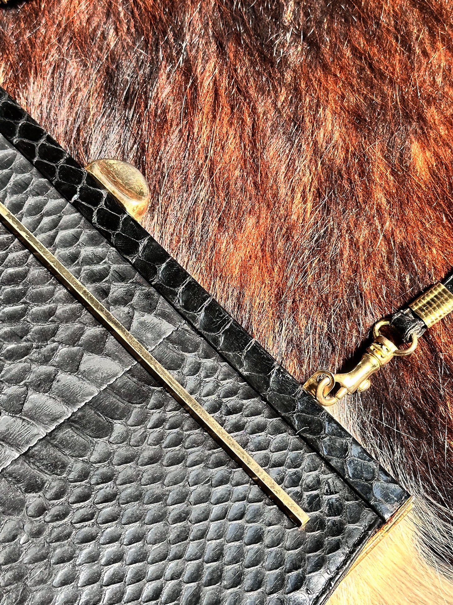 CLUTCH - 80s structured exotic leather bag