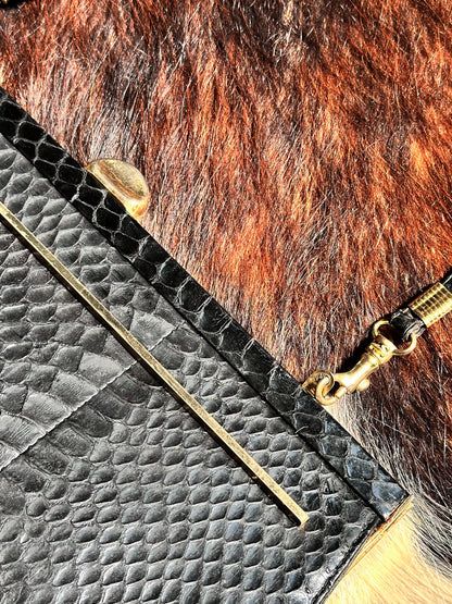 CLUTCH - 80s structured exotic leather bag