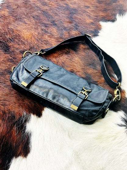 Borsa a Spalla\Bandoliera  in Vera Pelle con Hardware in ottone