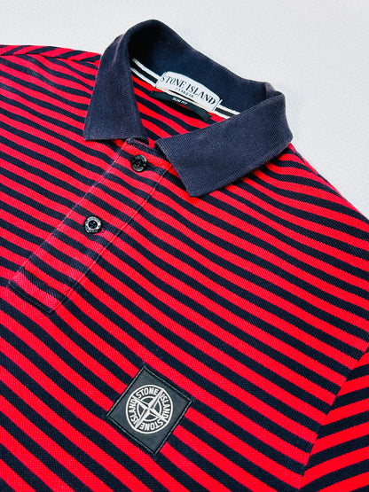 STONE ISLAND - Polo a righe color rosso/navy | L