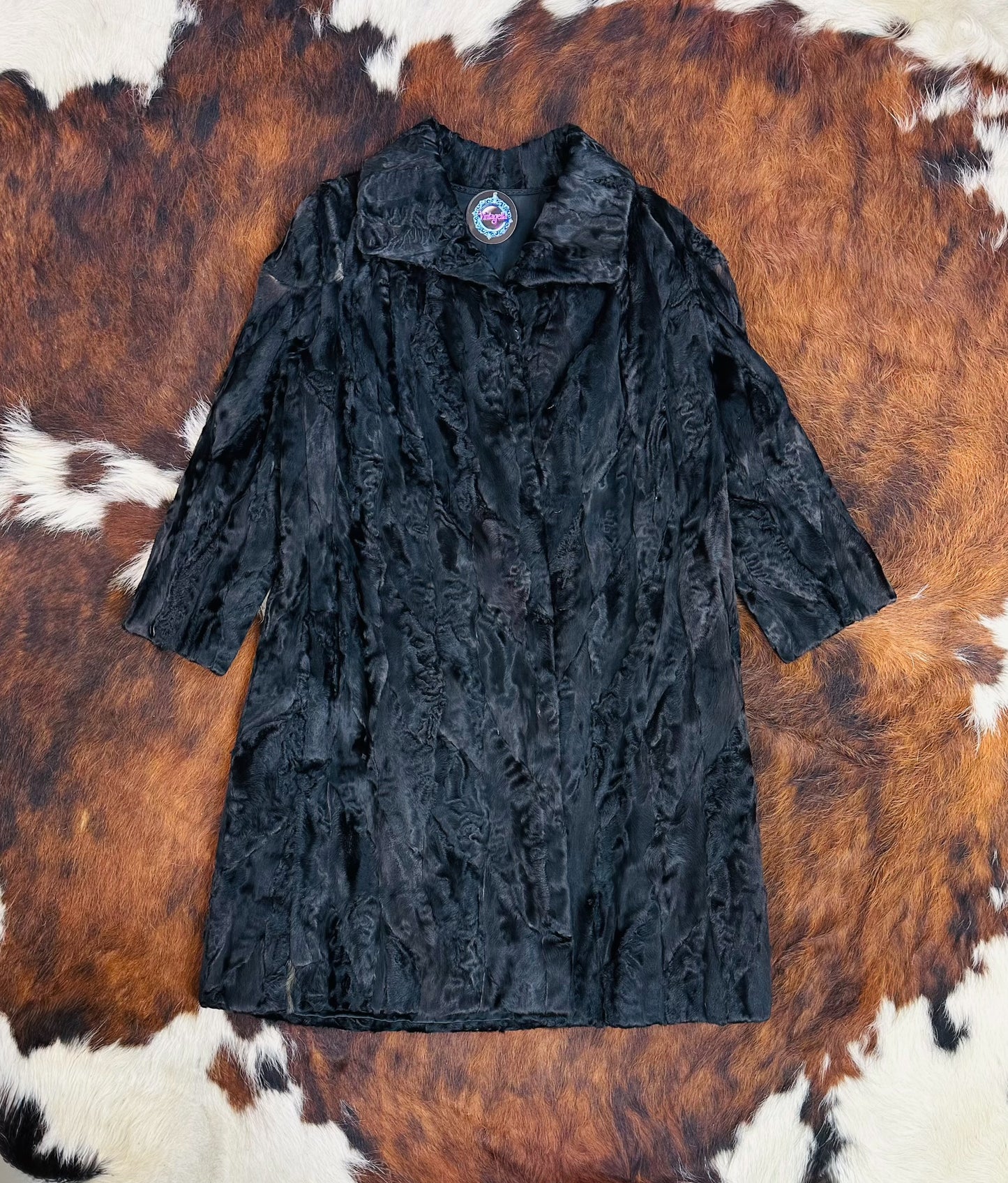 Cappotto Vintage in Astrakan Nero