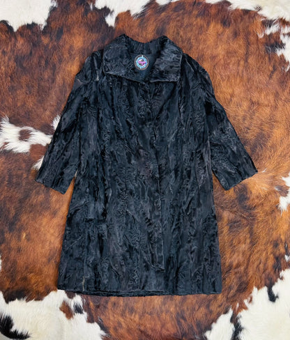 Cappotto Vintage in Astrakan Nero