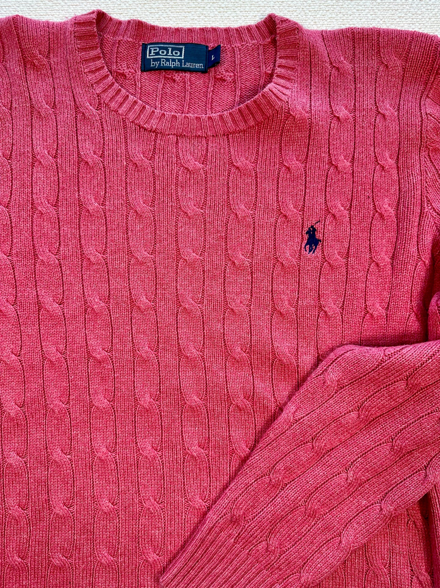 POLO RALPH LAUREN - Pullover rosa fragola 🍓 con trecce