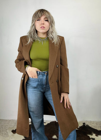 Cappotto Lungo in Lana Doppiopetto | Cammello