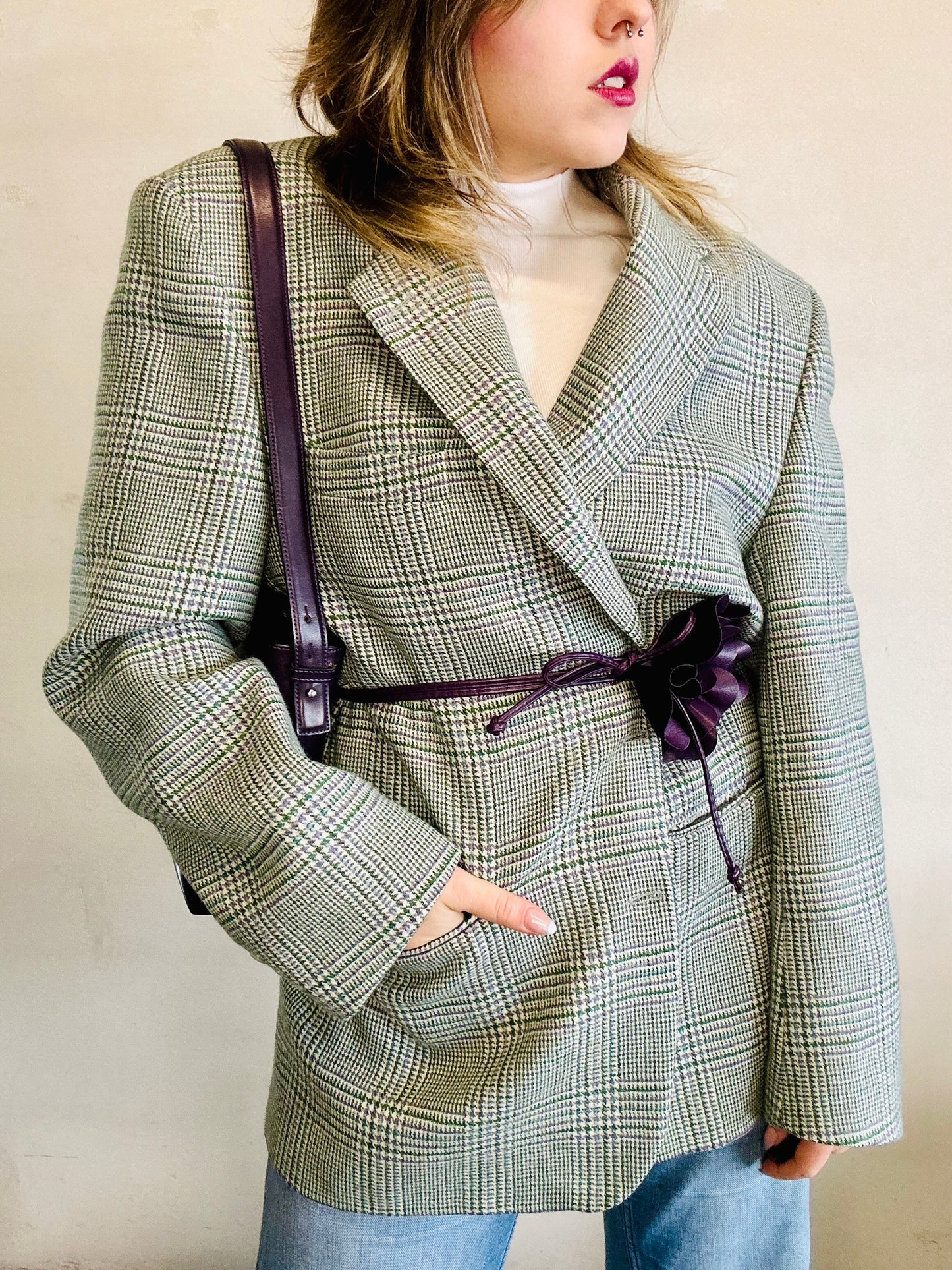 Blazer in pura lana pied de poule