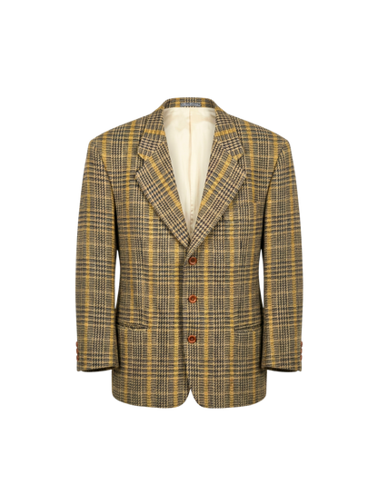 Blazer in pura lana vergine tartan