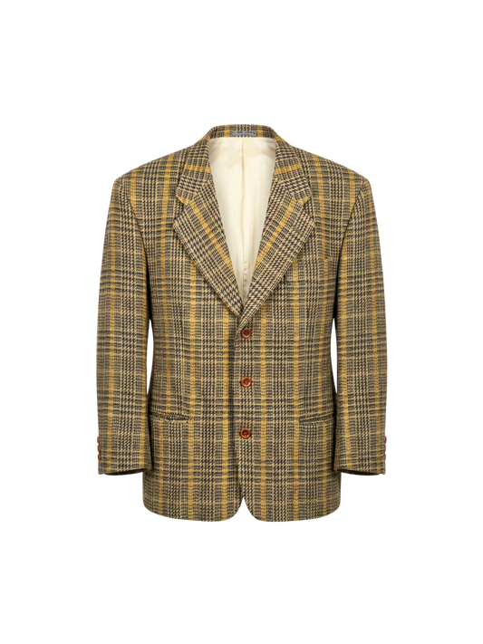 Blazer in pura lana vergine tartan