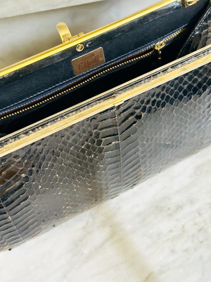 CLUTCH - 80s structured exotic leather bag
