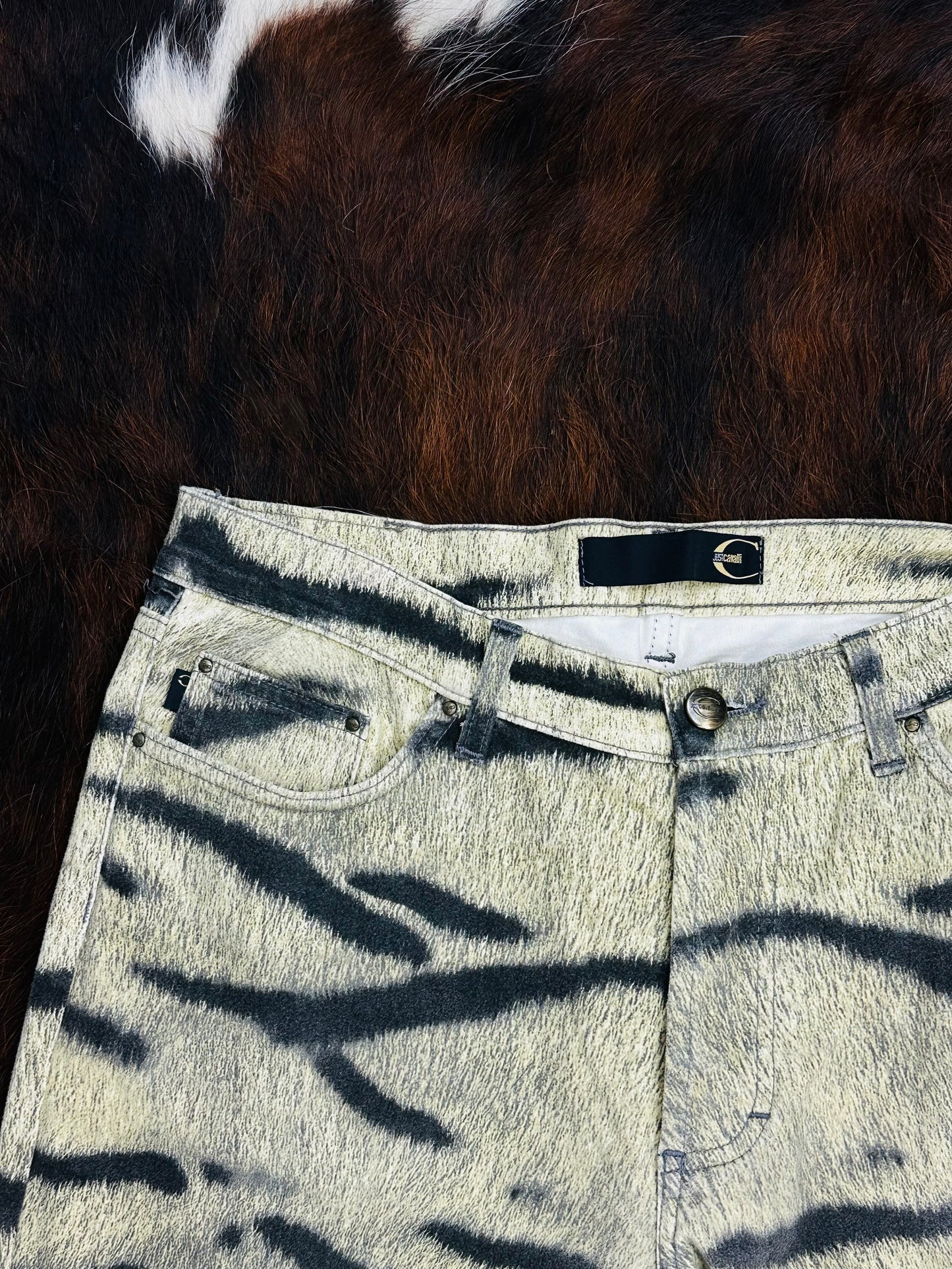 JUST CAVALLI - Pantaloni a zampa Animalier Tiger