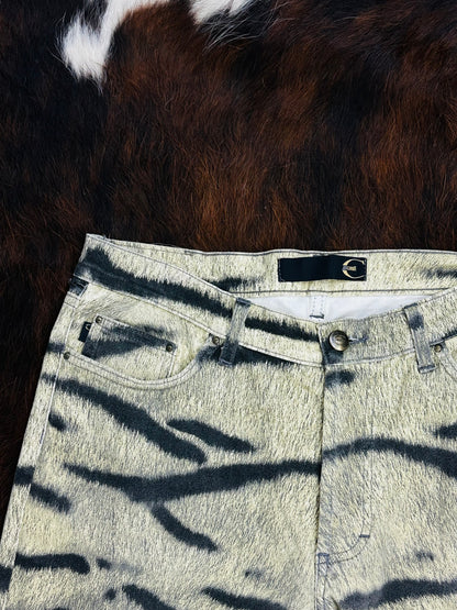 JUST CAVALLI - Pantaloni a zampa Animalier Tiger