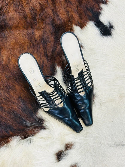 Mules nere intrecciate in pelle – Made in Italy | Taglia 38