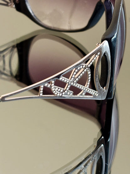 YVES SAINT LAURENT - Occhiali da sole – YSL logo crystal, shield Y2K Made in Italy