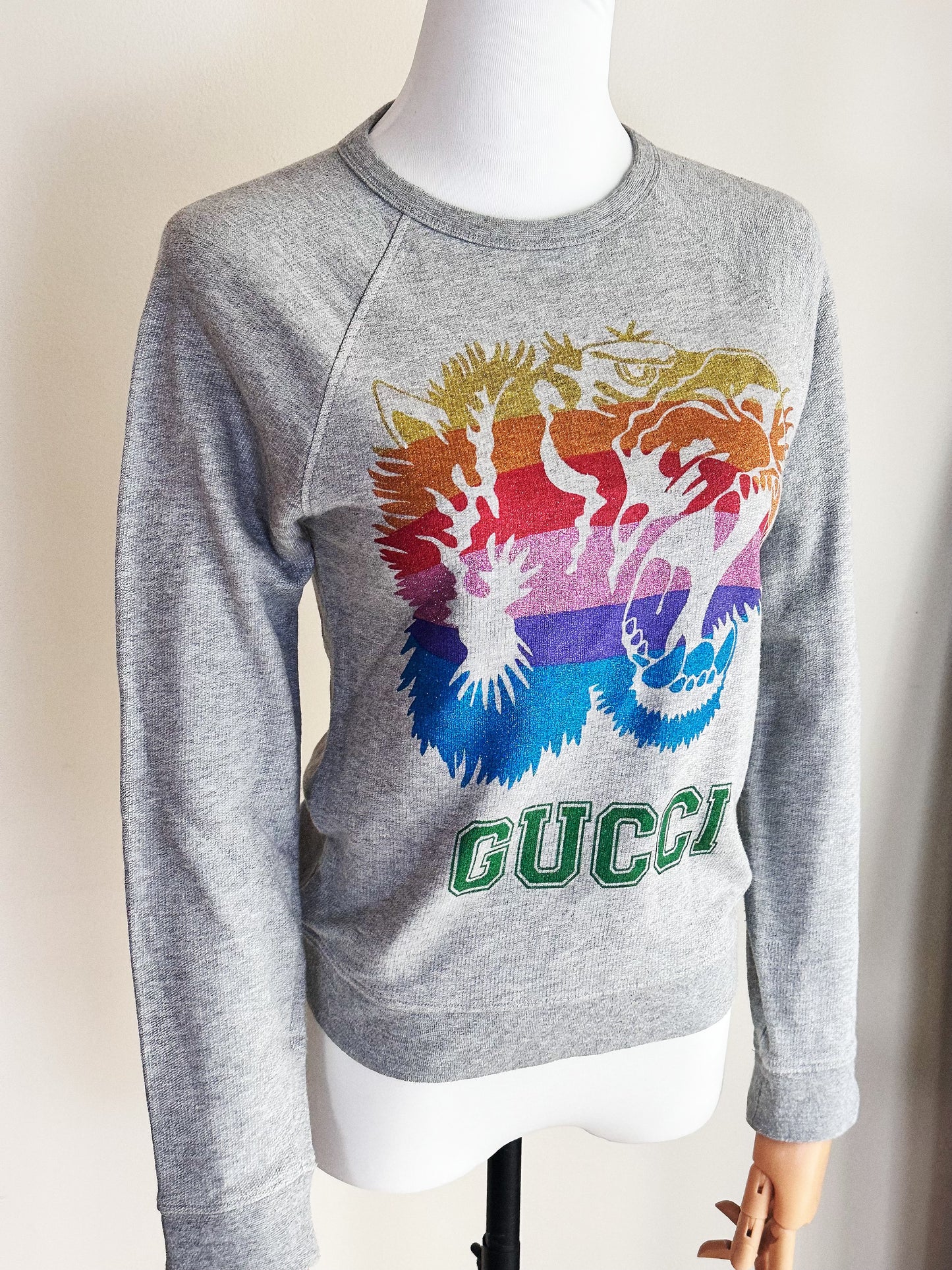GUCCI - Felpa con stampa Tiger Rainbow - Alessandro Michele era