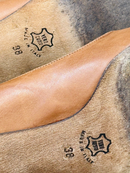 Décolleté vintage in pelle con fibbia bronzo – DONNA Made in Italy | Taglia 38
