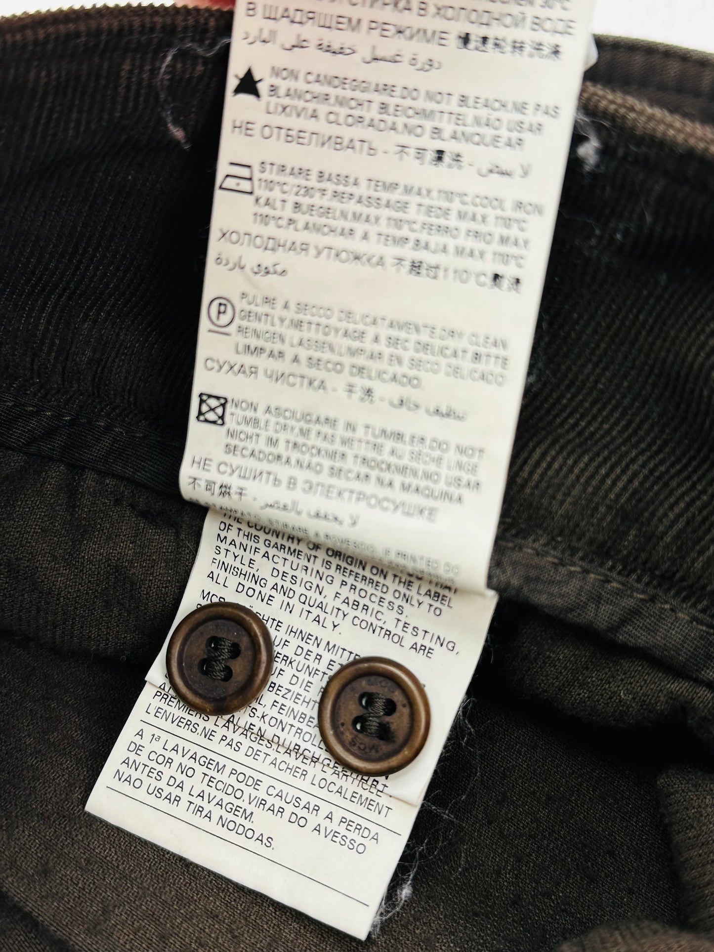 MCS Marlboro Classics - Gonna in Velluto a Coste Marrone con Cintura | Tg. 44 IT