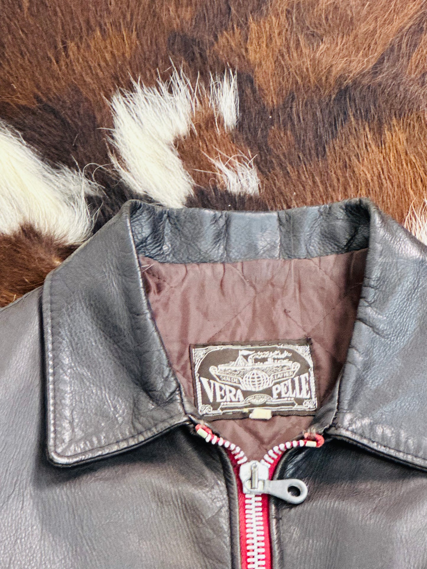 Giacca di Pelle Vintage Stile Biker - Anni ‘60/‘70