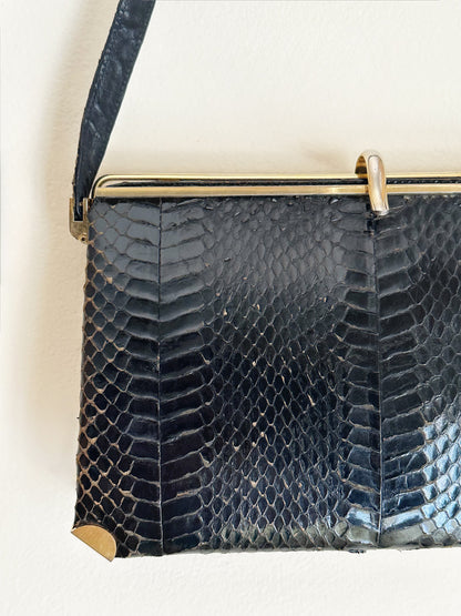 CLUTCH - 80s structured exotic leather bag