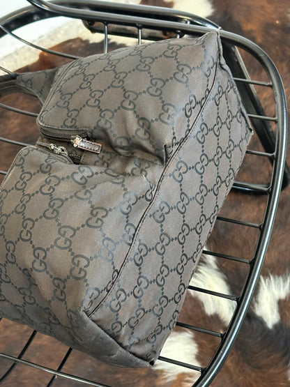 GUCCI - Vintage Monogram Nylon Hobo Bag – Marrone e nero