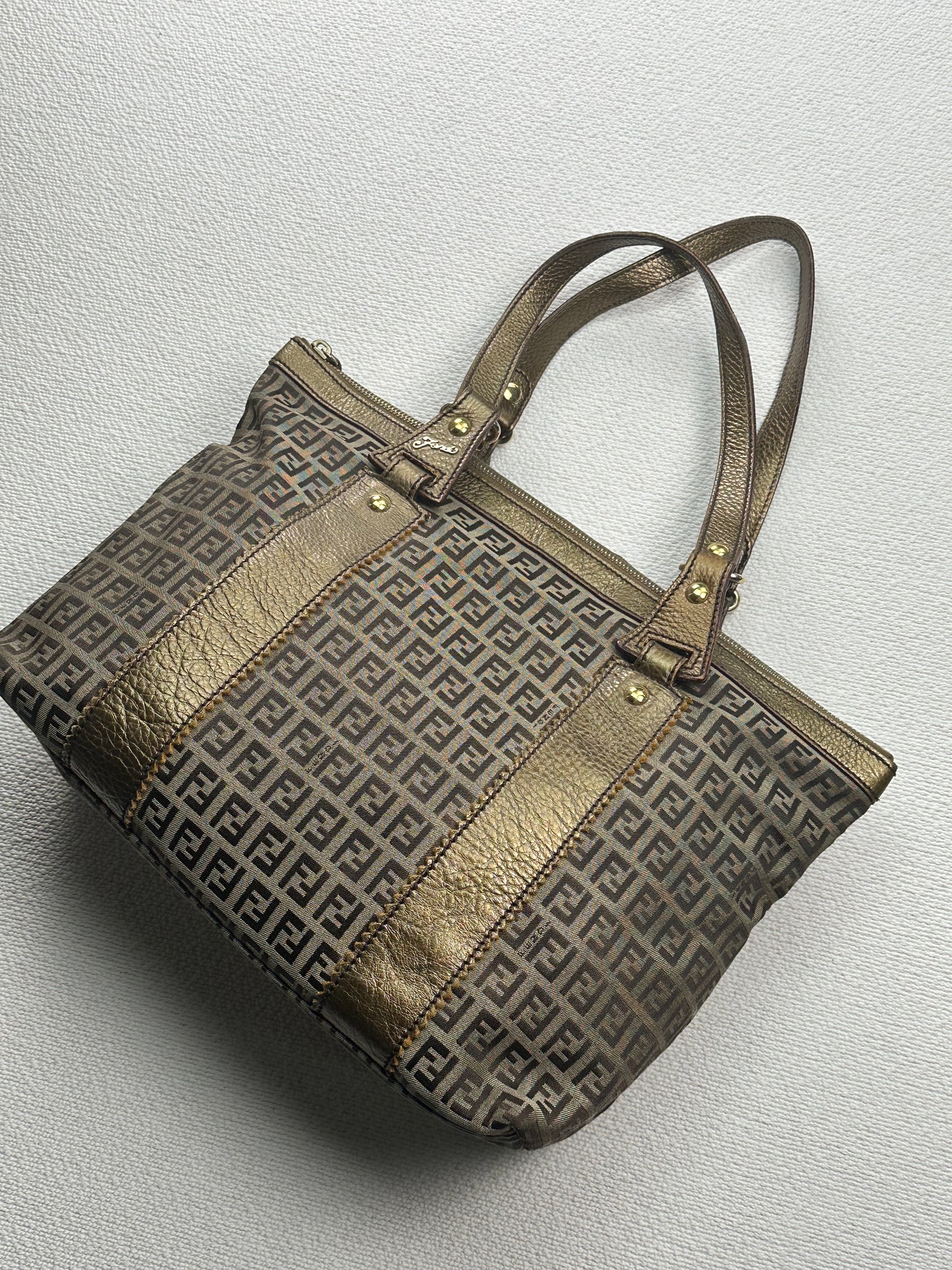 FENDI - Shopper Zucca Canvas & Leather