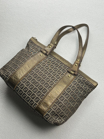 FENDI - Shopper Zucca Canvas & Leather