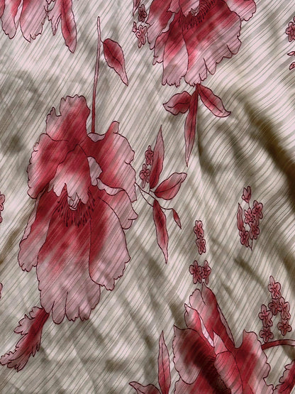 Gonna midi vintage floreale con fondo ondulato – Rosa cipria & panna | Y2K Romantic