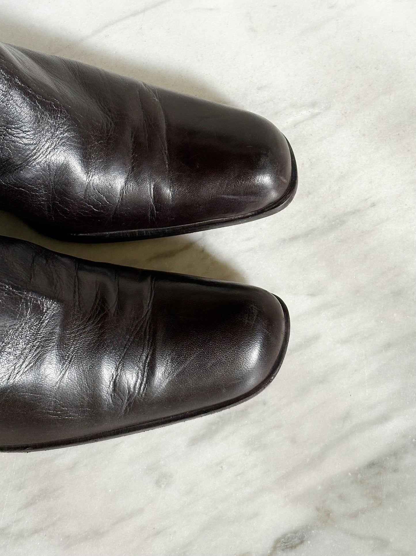 PRADA - Stivaletti Vintage in pelle marrone con tacco | Taglia 37½