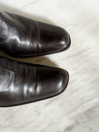 PRADA - Stivaletti Vintage in pelle marrone con tacco | Taglia 37½
